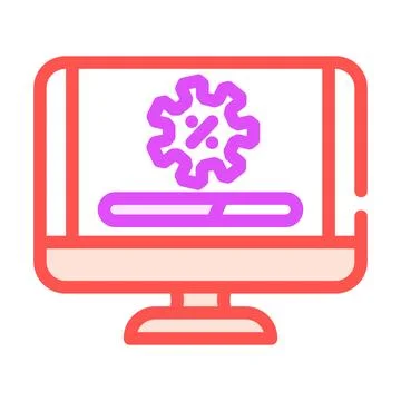 Software updates repair computer color icon vector illustration Stock Illustration