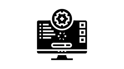 Software updates repair computer glyph icon animation Stock Footage 326153399