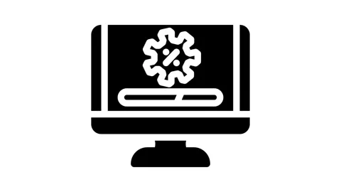 Software updates repair computer glyph icon animation Stock Footage 326741864
