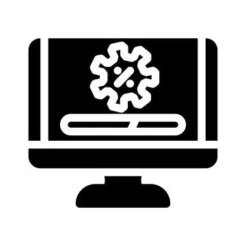 Software updates repair computer glyph icon vector illustration Stock Illustration