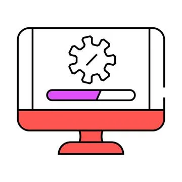 Software updates repair computer icon color illustration Stock Illustration