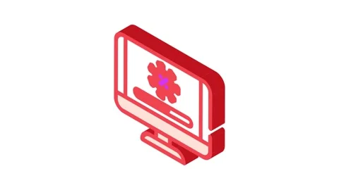 Software updates repair computer isometric icon animation Video stock 327288219