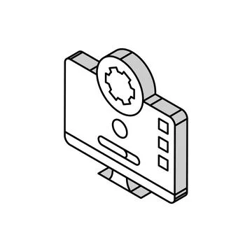 Software updates repair computer isometric icon vector illustration Stock Illustration