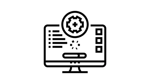 Software updates repair computer line icon animation Stock Footage 326132442