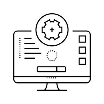 Software updates repair computer line icon vector illustration Stock Illustration
