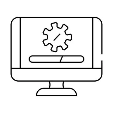 Software updates repair computer line icon vector illustration Stock Illustration