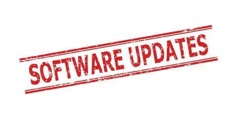 SOFTWARE UPDATES Seal with Rubber Texture and Double Parallel Lines Stock Illustration