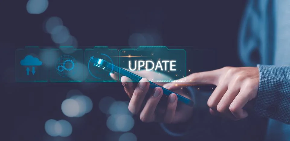 Software upgrade and update concept, Optimization in the new version and im.. Stock Photos