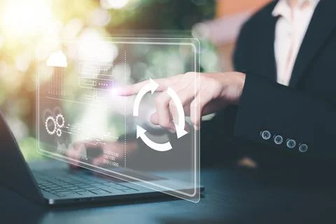 Software upgrade and update concept,Optimization in the new version and imp.. 스톡 사진