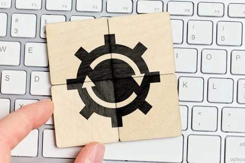 Software upgrade concept. Abstract update of a personal computer. Foto stock