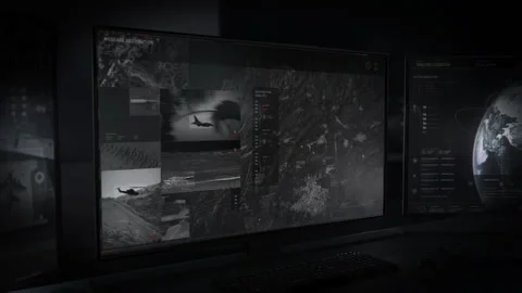 Software is used for Analysis of the Accessed Military Base Satellite Footage Stock Footage 270212522