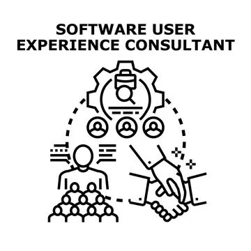 Software user experience consultant providing business solutions Illustrazione stock