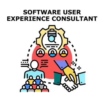 Software user experience consultant providing business solutions イラスト素材