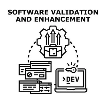 Software validation and enhancement process concept イラスト素材