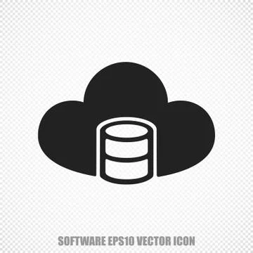 Software vector Database With Cloud icon. Modern flat design Stock Illustration