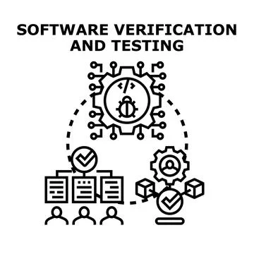 Software verification and testing quality assurance process 库存插图