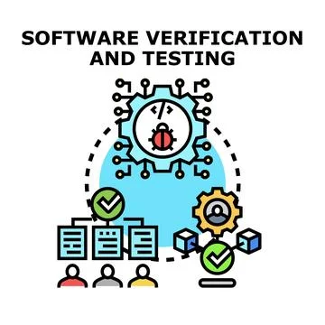 Software verification and testing quality assurance process Illustrazione stock
