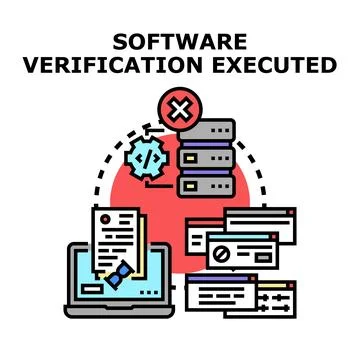 Software verification process problem system error Stock Illustration