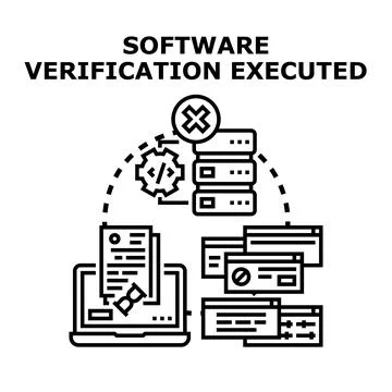Software verification process problem system error Stock Illustration