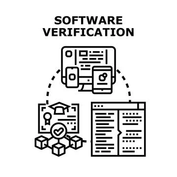 Software verification process for quality assurance concept Stockillustratie