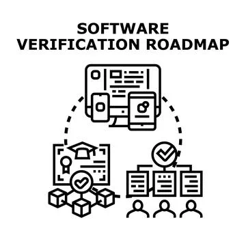 Software verification roadmap concept developing quality assurance strategy イラスト素材