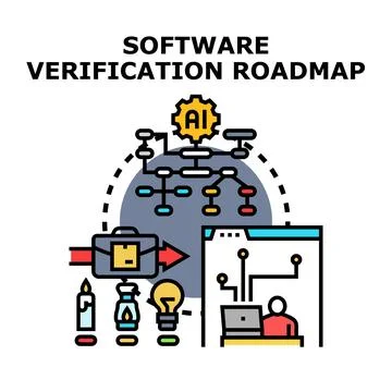 Software verification roadmap planning future technology development 库存插图