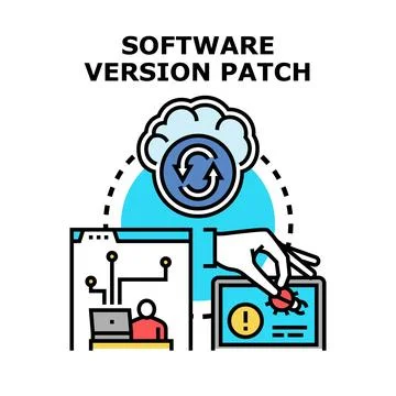 Software version patch fixing digital bug problem Stock Illustration