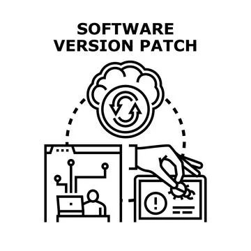Software version patch fixing digital bug problem Stockillustratie