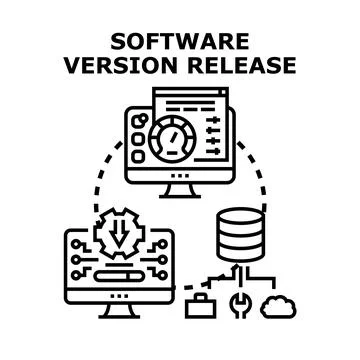 Software version release process with update and monitoring Stock Illustration