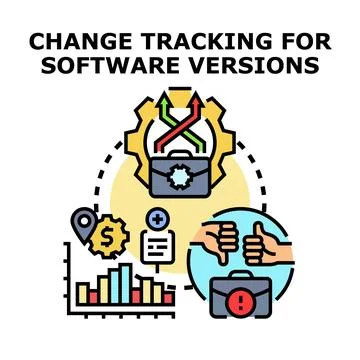Software version tracking change management process development イラスト素材