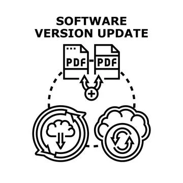 Software version update process illustration concept Stock Illustration