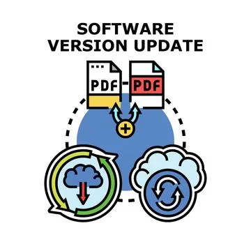 Software version update process illustration concept Stock Illustration