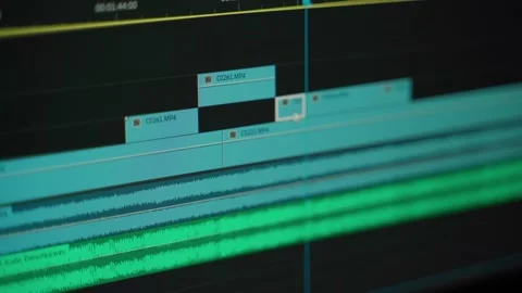 Software for video edit screen view close-up. Working process in program Stock Footage 160224264
