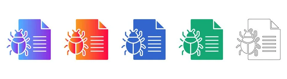 Software Vulnerability Documentation Icon Set イラスト素材
