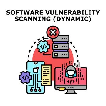 Software vulnerability scanning dynamic application security testing concept 스톡 일러스트