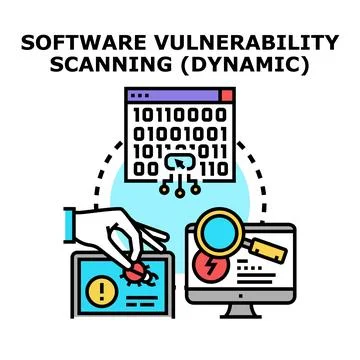 Software vulnerability scanning dynamic security system concept イラスト素材
