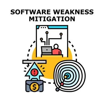Software weakness mitigation protecting data and business assets Stock Illustration