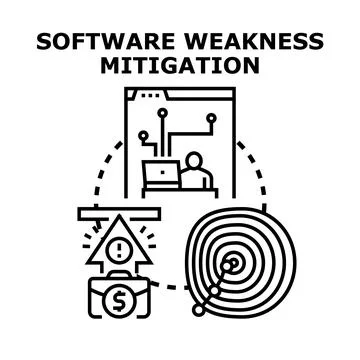Software weakness mitigation protecting data and business assets Stock Illustration