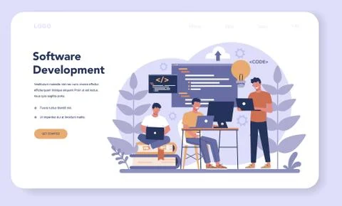 Software web banner or landing page. Idea of programming Stockillustratie