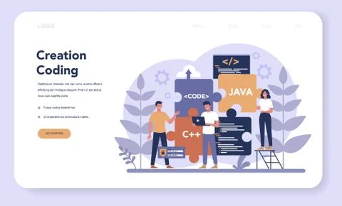 Software web banner or landing page. Idea of programming Stockillustratie
