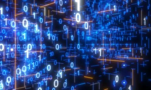 A Software, web development, programming concept. Abstract Programming 3d Illustrazione stock