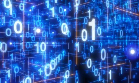 A Software, web development, programming concept. Abstract Programming 3d Illustrazione stock