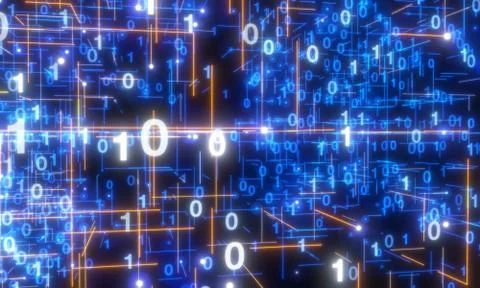 A Software, web development, programming concept. Abstract Programming 3d Illustrazione stock