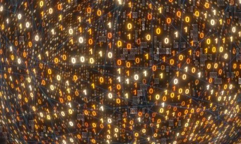 A Software, web development, programming concept. Abstract Programming 3d Stock Illustration