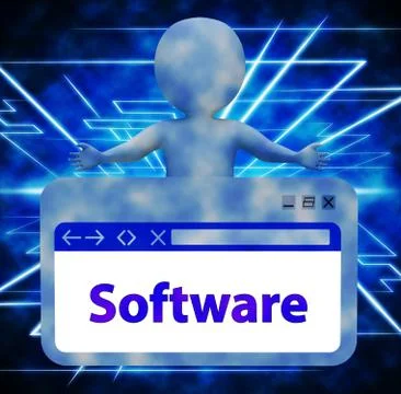 Software Webpage Representing Browsing Programs 3d Rendering Ilustración de archivo