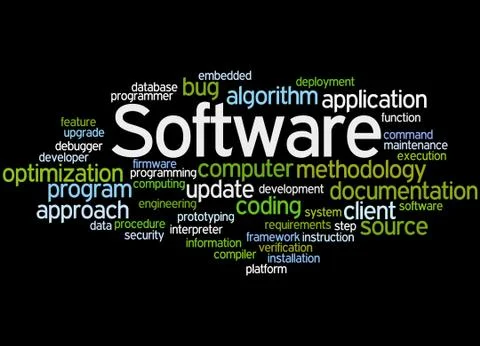 Software, word cloud concept Stock Illustration
