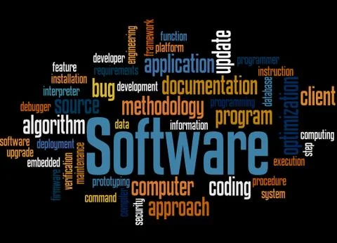 Software, word cloud concept Stock Illustration