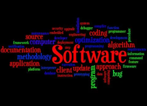 Software, word cloud concept 스톡 일러스트
