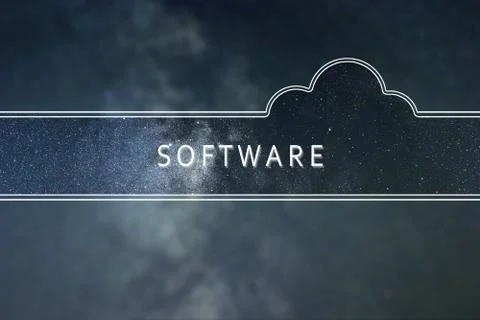 SOFTWARE word cloud Concept. Space background. Foto stock