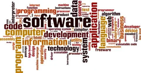 Software word cloud Illustrazione stock
